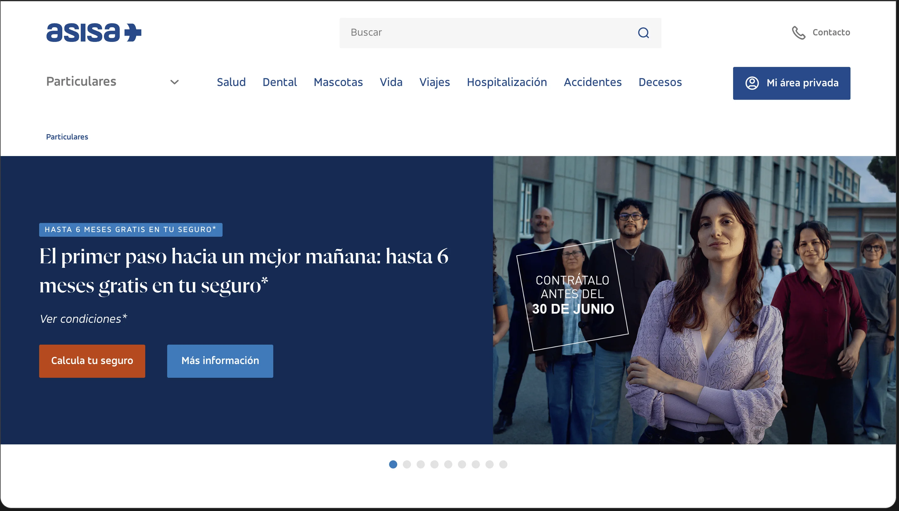 Interfaz de la plataforma de back-office de ASISA