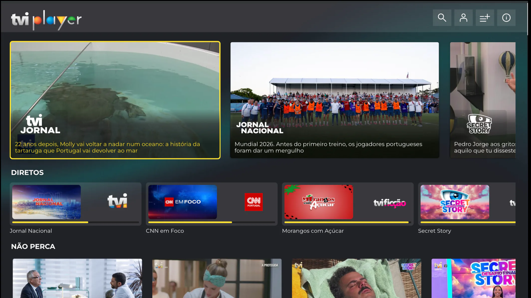 Interfaz de streaming de TVIPlayer en Android TV